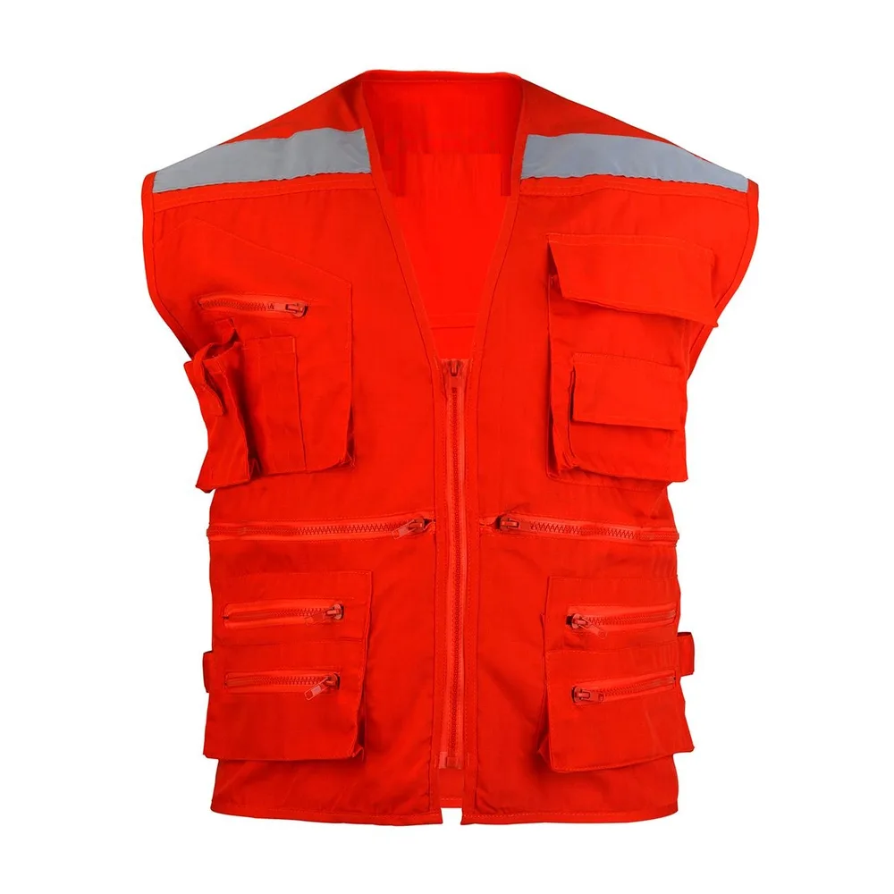 CHALECO GEÓLOGO DE POPLIN ROJO