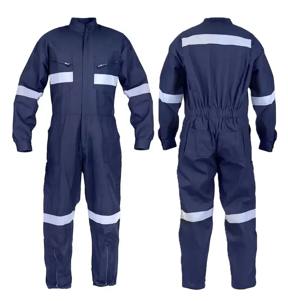 OVEROL GABARDINA CON REFLECTANTE AZUL MARINO