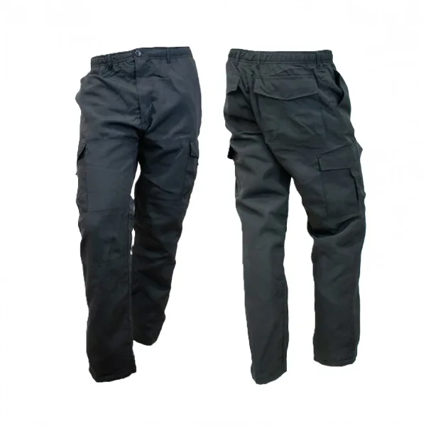 PANTALÓN DE GABARDINA CARGO NEGRO